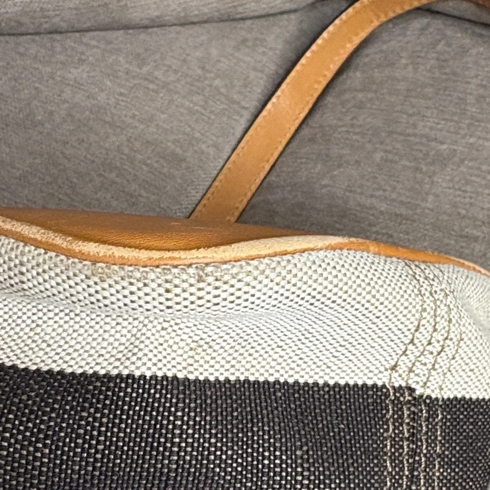 Burberry Ashby House Check Canvas Bucket Crossbody Leather Trim and Tassel - Picture 14 of 15